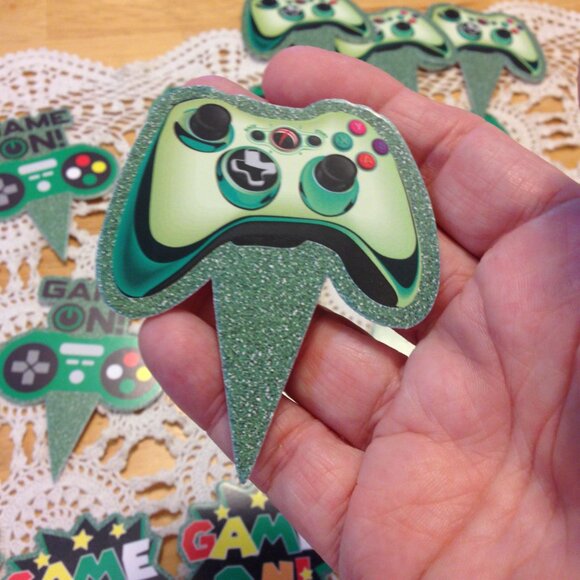Party Supplies, cupcake toppers for gaming party theme - Picture 8 of 9